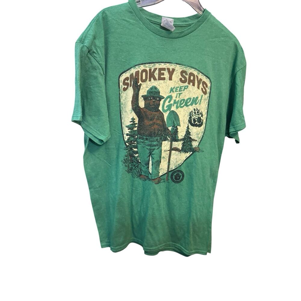 Vintage Smokey The Bear Says "Keep It Green" Mens Graphic T Shirt Size Large